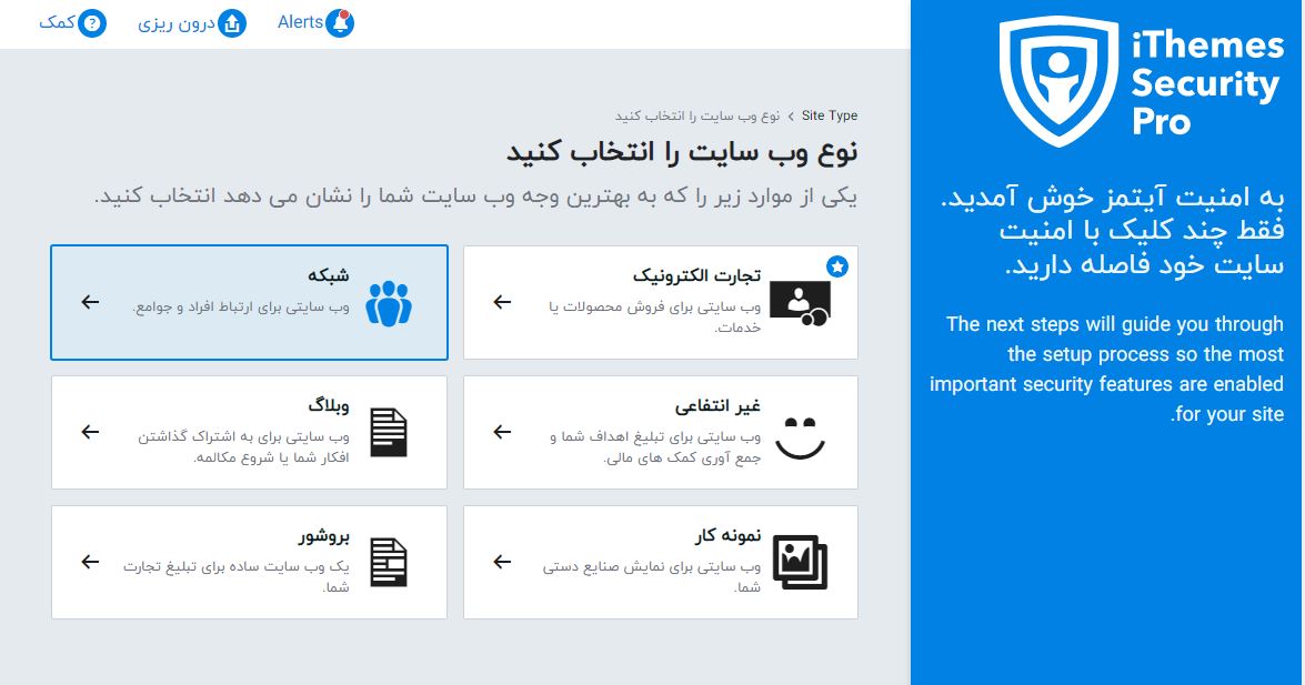 انتخاب نوع وب سایت